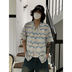 美式潮牌度假穿搭海岛衬衫短袖花衬衣宽松日系休闲上衣男 CJ52图片