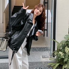 又酷又飒黑色皮衣外套女春秋2025新款小个子流行爆款巨好看PU夹克，女装皮衣，2C256