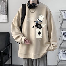 麂皮绒卫衣男大码重磅长袖t恤男JW81373-P35，男装卫衣，电商A040