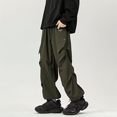 美式高街工装伞兵裤男夏季2024新款潮牌阔腿休闲裤子K5664-P35，男装休闲裤，星座412-2