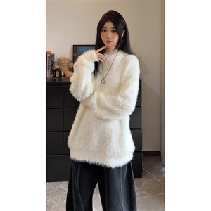 复古松弛感时髦软糯毛衣日常百搭舒适感柔软毛衣HY609TP60图片