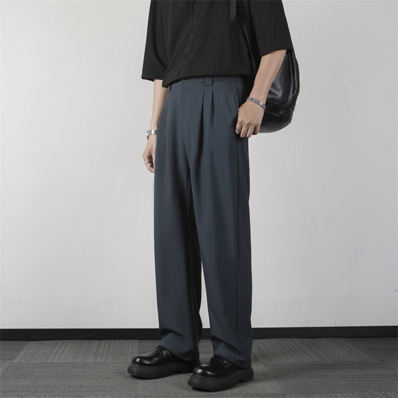 2025新款直筒休闲裤垂感裤子西裤宽松长裤K865,男装西裤,星座1108-1