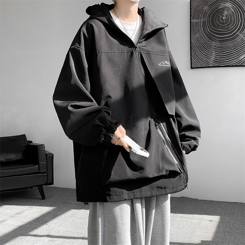 8XL-M 特大码春季Cityboy宽松冲锋衣夹克男女上衣外套男JK1310P85图片