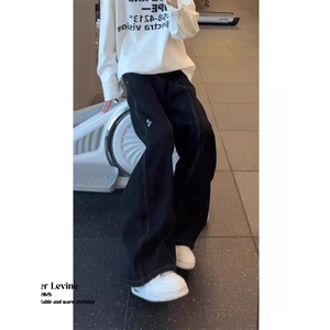 1506-1/KA5521/P46个性字母牛仔裤嘻哈ins潮高街潮流痞帅长裤男女图片