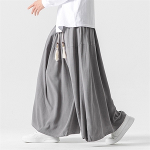 秋装新款 大码风棉麻亚麻休闲裤阔腿裤日系直筒裤潮 K262/P75图片