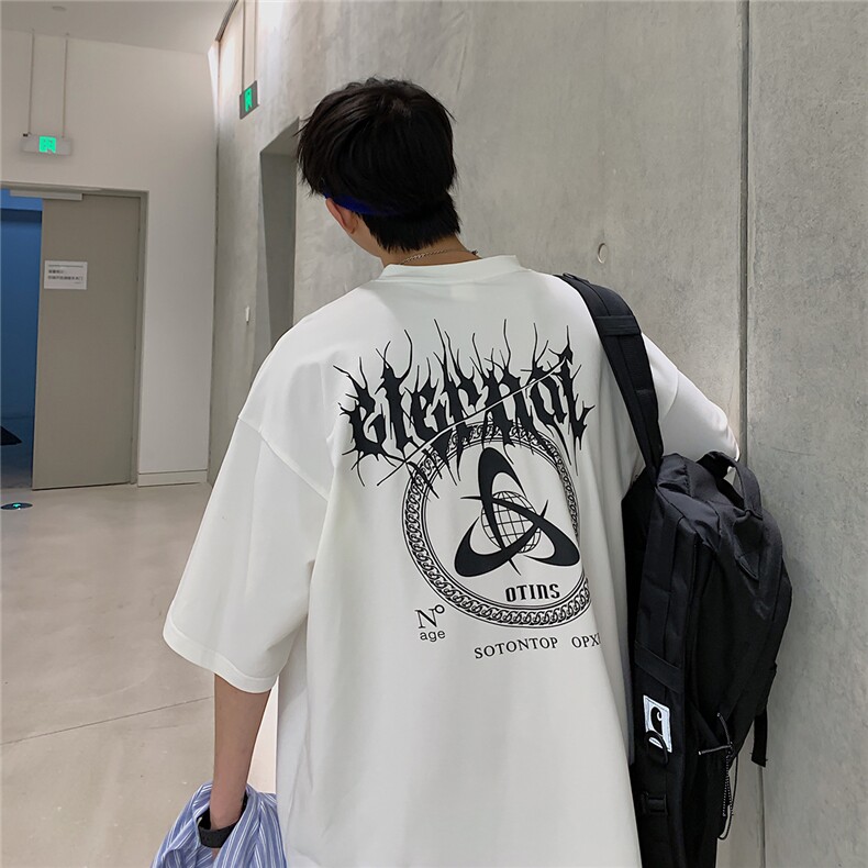 2025夏季新款潮流街头图案印花男士休闲短袖T恤T628/P35控48,男装T恤,电商A148