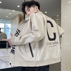 皮衣男新款秋季外套潮流韩版皮夹克男青年修身翻领机车服V999-P85，男装皮衣，星座509