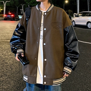 港风秋季龙凤呢棒球服百搭休闲宽松夹克外套男JK800 P65图片