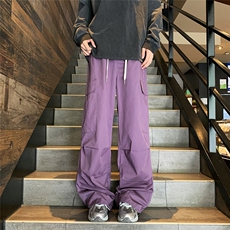 美式直筒多口袋宽松工装裤男女街头休闲长裤潮K0643-P45，男装休闲裤，星座308B-2