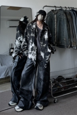 2024秋季新款港风美式痞帅扎染宽松版翻夹克外套潮男女JK1291-P85，男装夹克，星座313A(原308A-2)