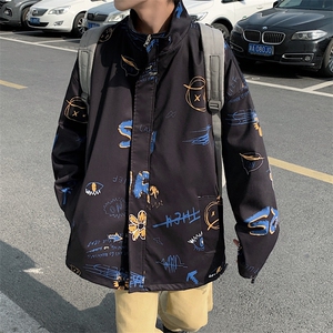 TP30W310两面穿风衣外套新款白底棒球服韩版宽松时尚夹克上衣图片