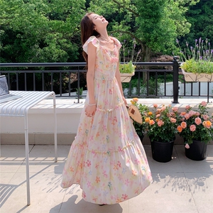 【夏日度假风】温柔甜美显瘦法式碎花连衣长裙A229-1-P125-k185图片