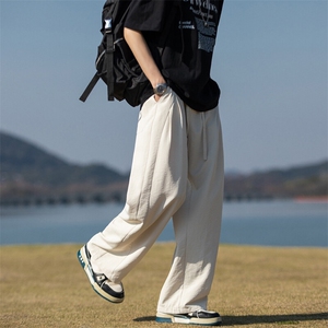 2025春夏新款潮牌垂感西裤百搭直筒阔腿休闲长裤男2532-P40控59图片