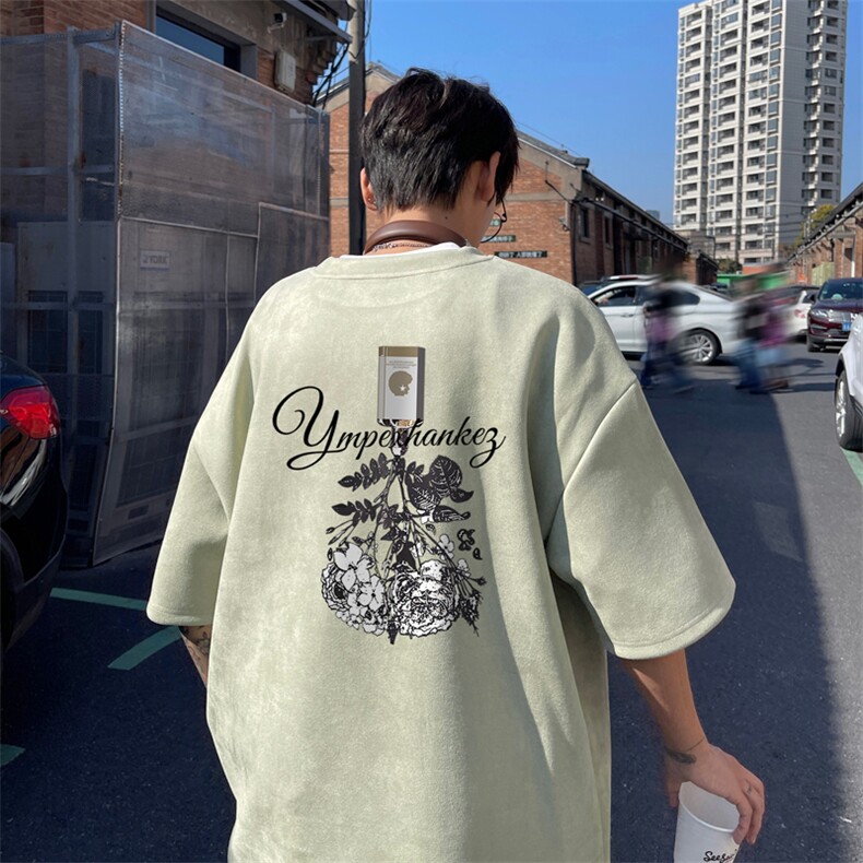 量大优供视频重磅麂皮绒短袖T恤男JPDX193-特P19,男装T恤,电商B367