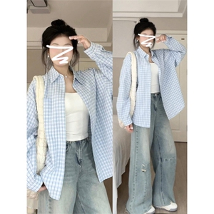 [网图]春季慵懒风格子衬衫外套休闲泡泡纱上衣 C61317-TP3568图片