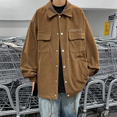 秋季ins潮牌休闲宽松工装夹克日系复古灯芯绒外套男W5464-P50，男装夹克，星座512-2