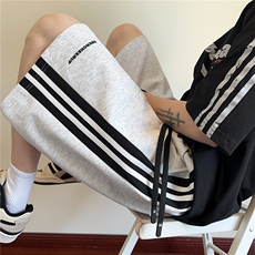 新品刺绣侧边条纹撞色速干透气休闲短裤X416B-1-DK1127-特P30限58，男装牛仔裤，星座416B-1