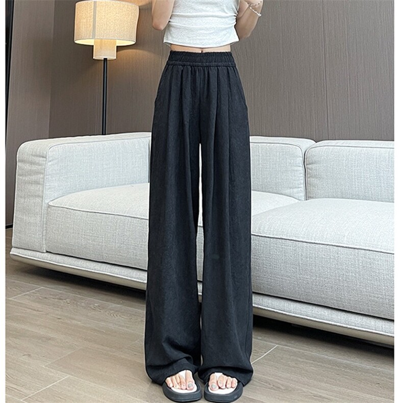 简约宽松舒适冰丝直筒防蚊裤女士春夏秋季2025年新款宽松长裤，女装休闲裤，星座1210-1