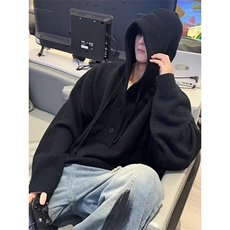连帽毛衣男款秋冬季慵懒风高级感情侣鹿毛绒针织衫外套M1110，男装针织衫/毛衣，星座1116A（原606A-3）