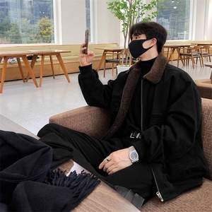 新款秋冬季韩版时尚高级感翻领夹克宽松棉服加绒外套 JX9135图片