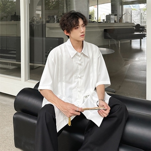 中式元素潮男纯色衬衫  A071-C83-P45图片