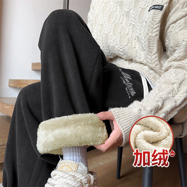 217-2-NK556-P45冬季新款羊羔绒加绒加厚直筒休闲裤男大码卫裤,男装休闲裤,星座217-2