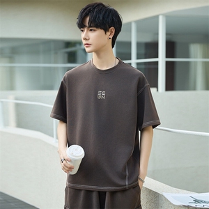 短袖T恤套装男25新款夏季休闲运动服搭配帅气短裤两件套3273-P70