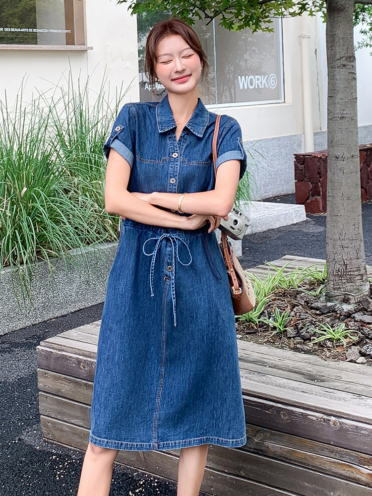 2025年夏季休闲宽松牛仔连衣裙,女装连衣裙,浙宝二楼018