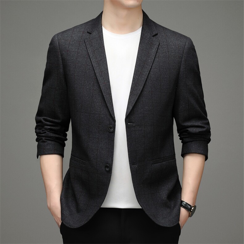 21秋冬新款商务休闲纯色西服外套潮流中年男免烫男装HBY2126-P160,男装西服,电商B212（原钱塘6029）