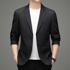 21秋冬新款商务休闲纯色西服外套潮流中年男免烫男装HBY2126-P160，男装西服，电商B212（原钱塘6029）