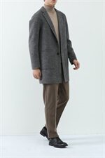 真模阿尔巴卡中长款双面羊绒暗纹西装领毛呢大衣Y9967P360控498，男装毛呢大衣，电商D230