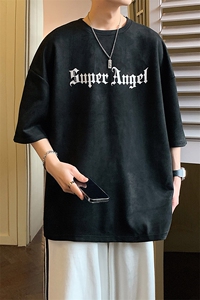 DX513 P30港风重磅麂皮绒短袖美式高街t恤男大码半袖男图片