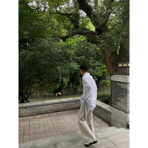 现货~夏季棉麻长袖衬衫男薄款休闲宽松防晒衬衣外套C032-特P35图片