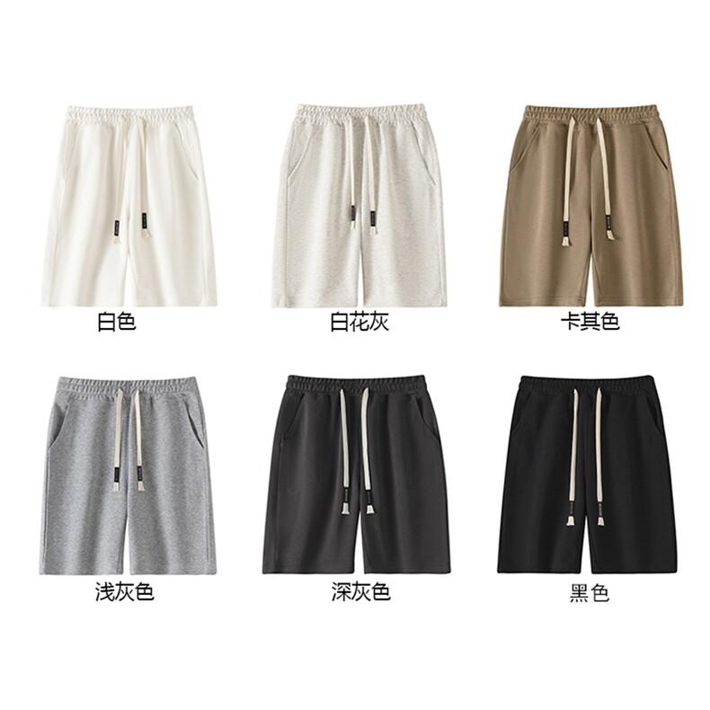 重磅华棉抖音得物高品质二开夏季美式简约纯色短裤休闲运动五分裤图片