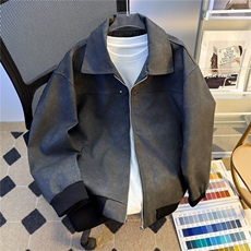 皮衣外套男春秋高级感潮牌痞帅夹克短款棒球服2237P63，男装夹克，星座410-2