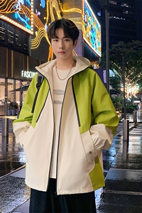 秋季新款二开宽松夹克男撞色三防冲锋衣外套DSA157B-JK7831-特P75图片
