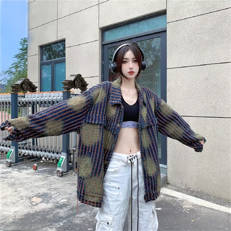 hiphop欧美高街做旧扎染外套男女街头潮流嘻哈宽松夹克JK067-P85,男装夹克,星座1008