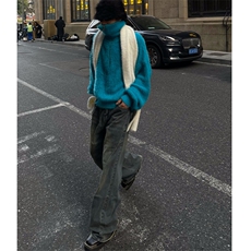 博主图不拿货牛仔裤男秋冬微喇叭cleanfit裤子-KZA32-P55，男装牛仔裤，星座1007（原301D）