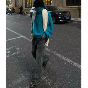 博主图不拿货牛仔裤男秋冬微喇叭cleanfit裤子-KZA32-P55图片