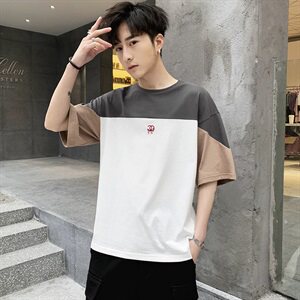 ins短袖男夏季潮流男士t恤帅气圆领宽松打底衫半袖衣服 DS349TP25图片