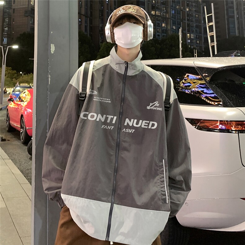 秋新户外登山服休闲连帽潮帅冲锋衣男夹克外套F6401 P80控108图片