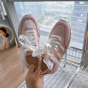 X3888-P165德训鞋女2024夏季新款百搭时尚透气小白鞋休闲女鞋图片