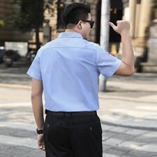 商务休闲男士短袖衬衫加肥加大码7XL宽松夏季薄款衬衣19C05，男装衬衫，星座802