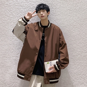 小牛津上衣夹克宽松落肩拼色棒球服外套XZ214-8 JK701-P65图片
