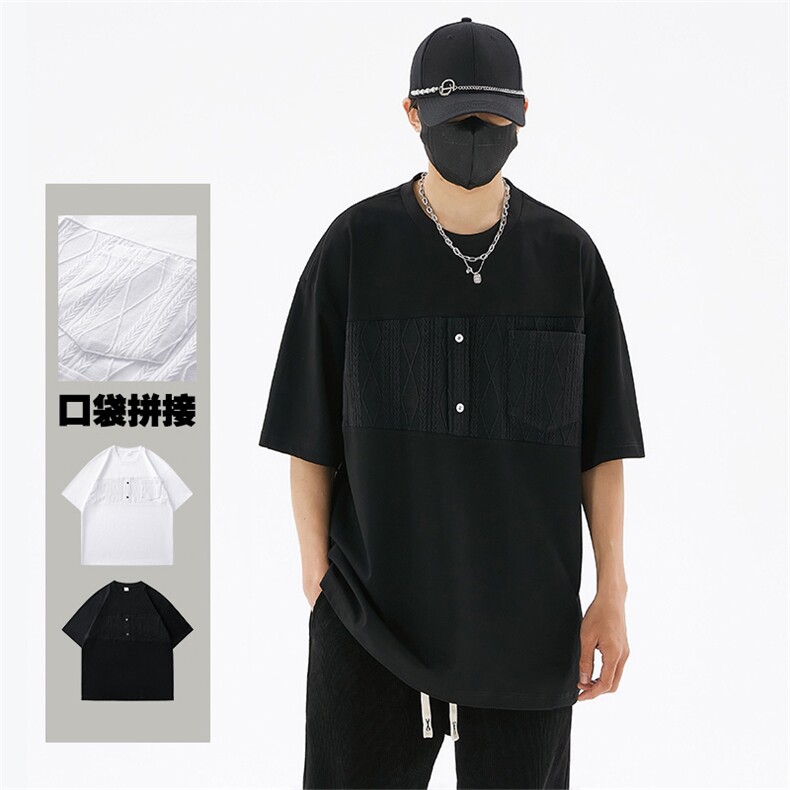 M-6XL 大码240克纯棉宽松新款T恤109-1-T23612-P40图片