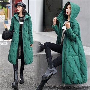 羽绒服90绒女中长款2020年冬季新款连帽外套加大加厚图片