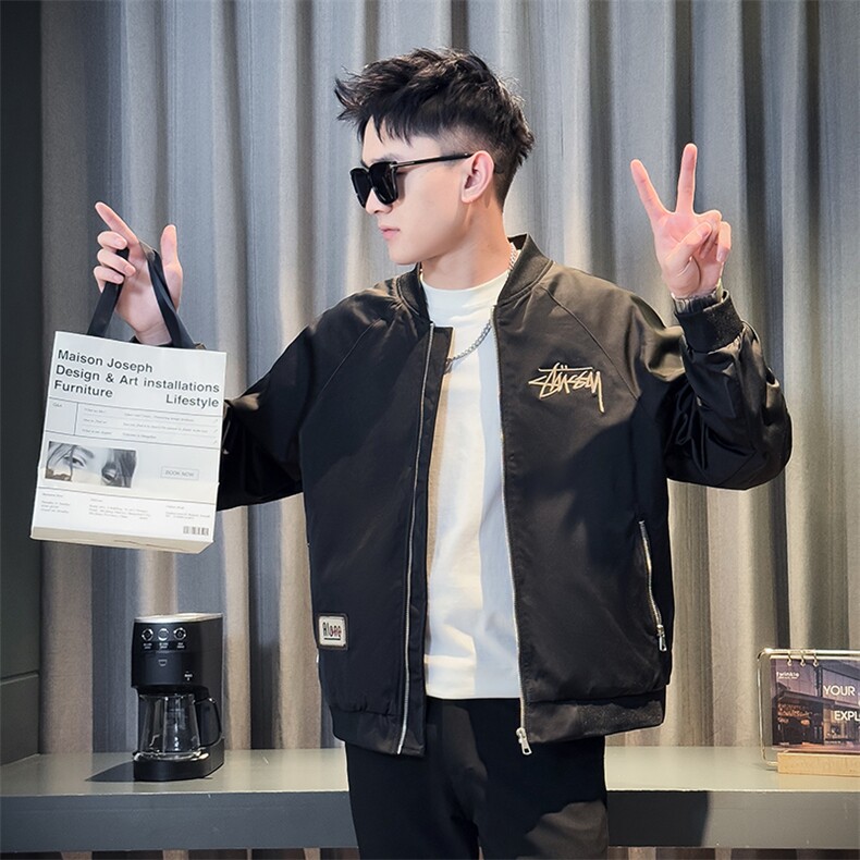 9909-P98 控138 春季新款社会小伙潮店主风夹克男图片