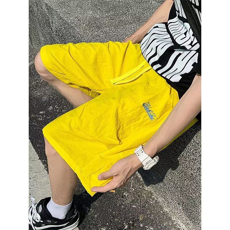 多巴胺刺绣速干七分裤男女夏hiphop休闲伞兵裤情膝短裤K6408-P36,男装牛仔裤,星座412-2