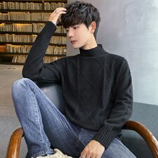 Tim-MY711半高领毛衣男厚款新款冬季内穿打底保暖衣韩版潮流，男装针织衫/毛衣，电商D310（原电商305）