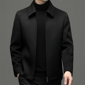 男士翻领鹅绒内胆羽绒服冬季新款中年休闲商务加厚保暖外套男装图片
